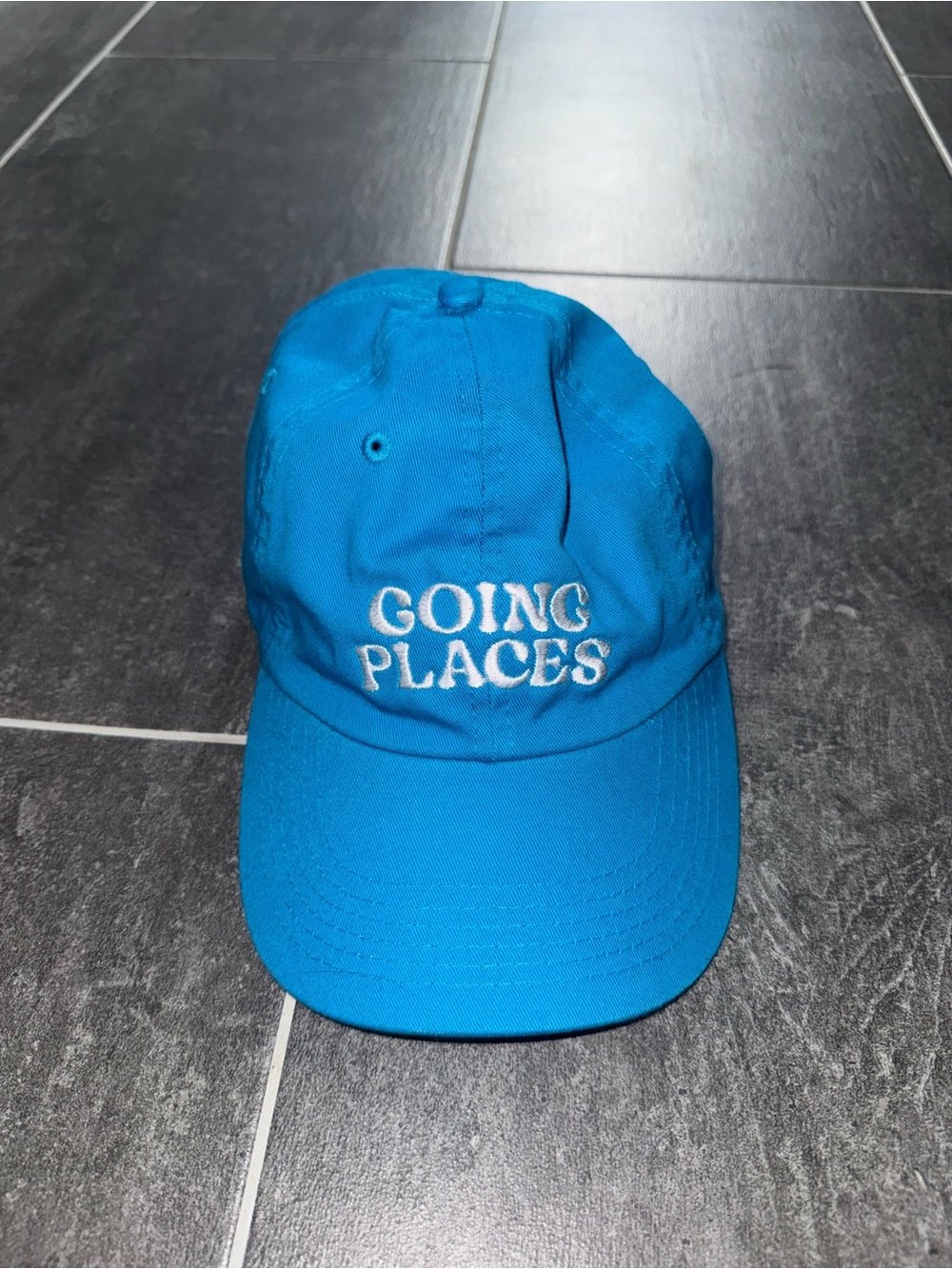 Bubble Blue 'Going Places' Embroidered Baseball Cap